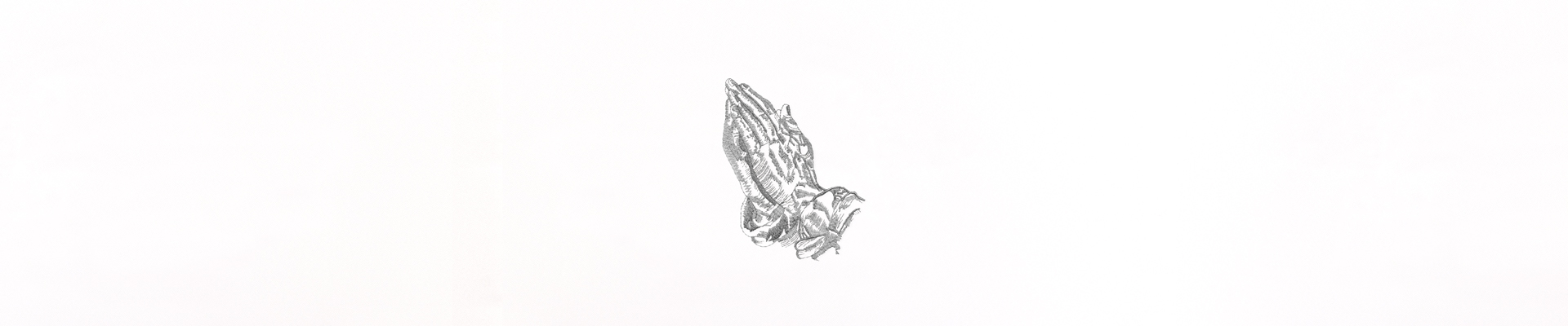 P FC 516 PK Praying Hands White Silver Faux FULL COUCH PRINT